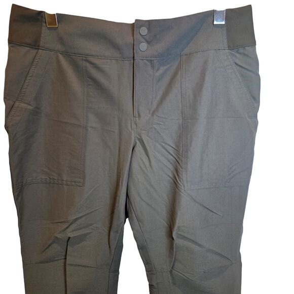REI Screeline Tech Pants Hiking Womens Sz 14 P Green Brown Stretch Jogger $85 - Picture 4 of 16